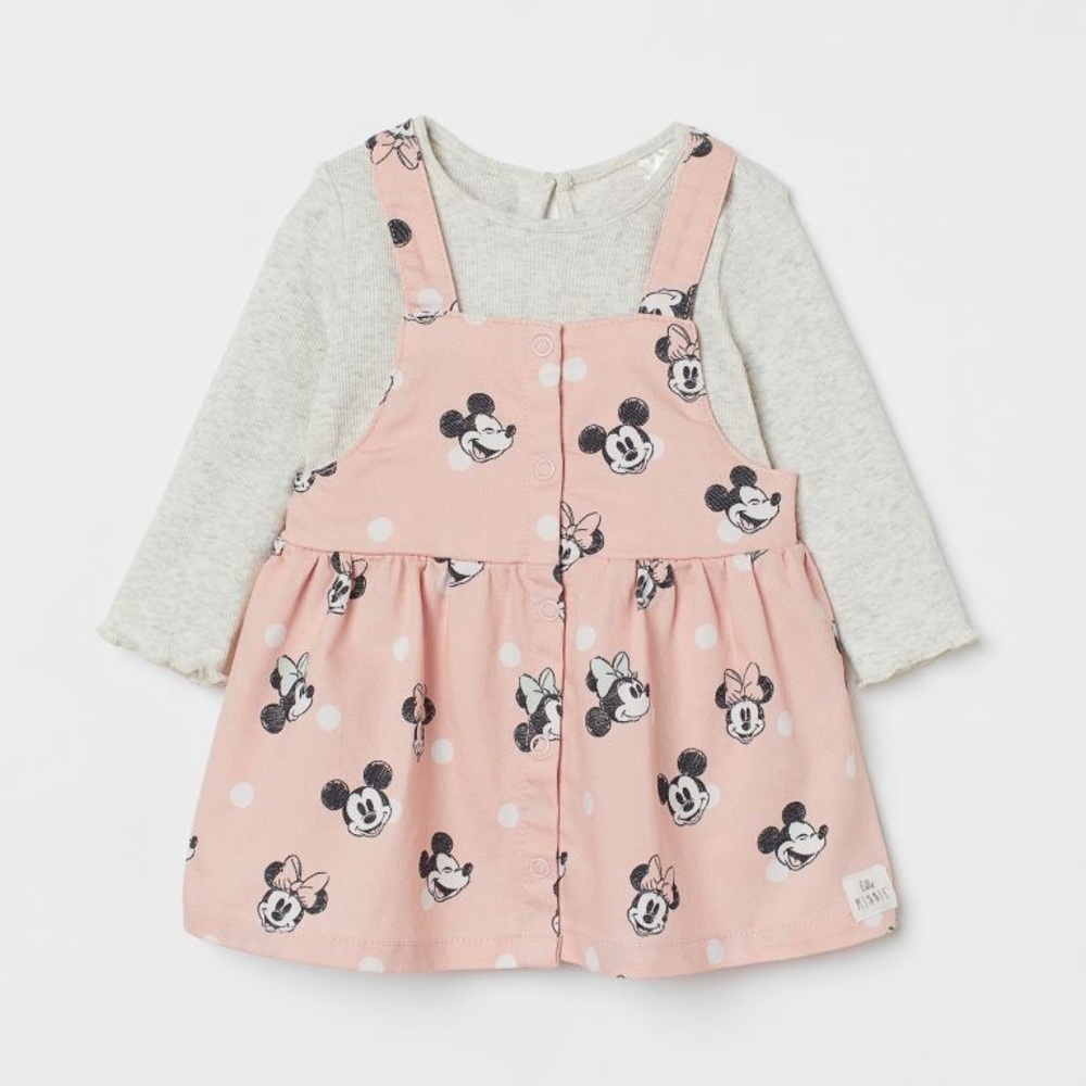 H&M Minnie Mouse Overall Dress Set 💫